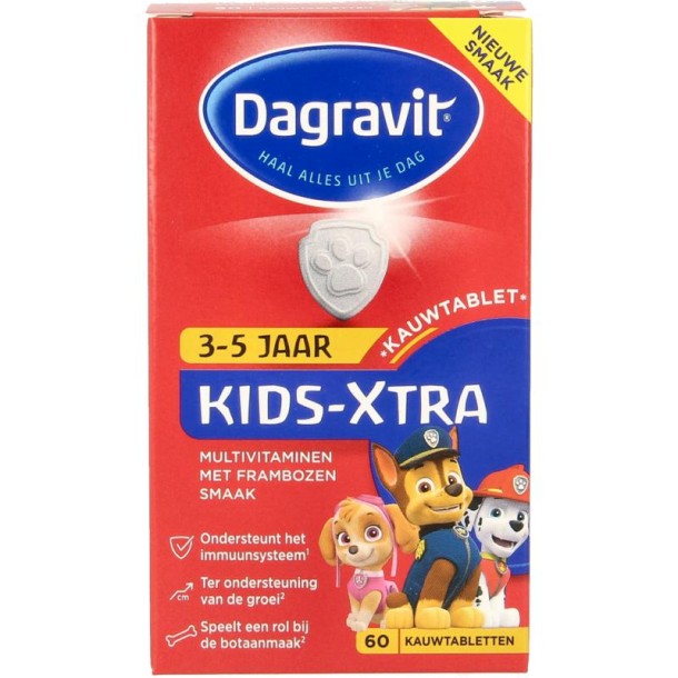Dagravit Multi kids framboos 3-5 jaar (60 Kauwtabletten)