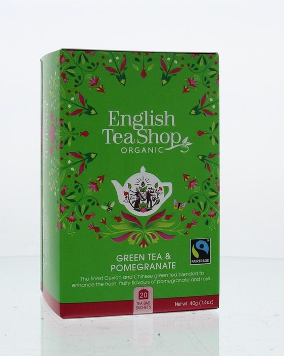 English Tea Shop Green tea pomegranate bio (20 Zakjes)