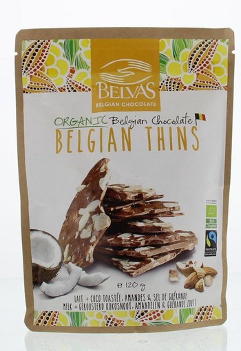 Belvas Thins melk kokos amandel bio (120 Gram)