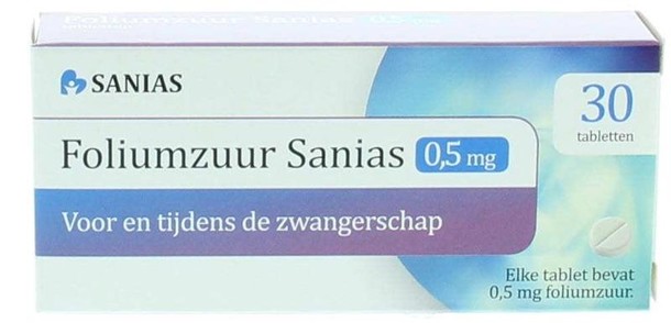 Sanias Foliumzuur 0.5 mg (30 Tabletten)