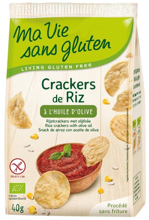Ma Vie Sans Rijstcrackers met olijfolie glutenvrij bio (40 Gram)
