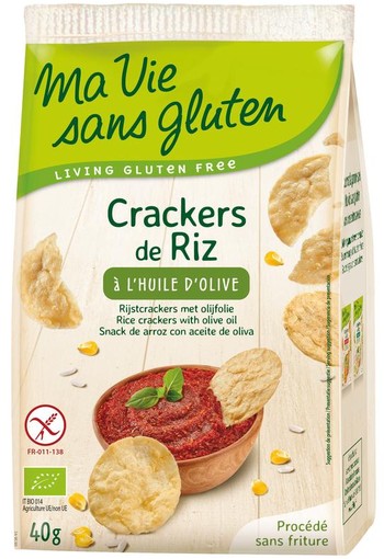 Ma Vie Sans Rijstcrackers met olijfolie glutenvrij bio (40 Gram)