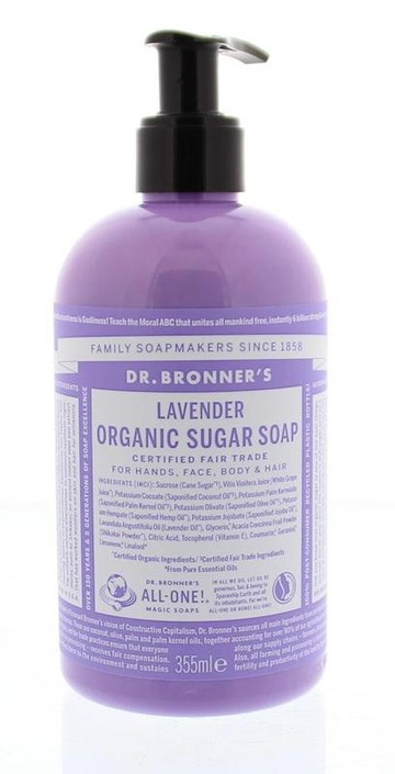 Dr Bronners Lavendel suiker zeep bio (355 Milliliter)