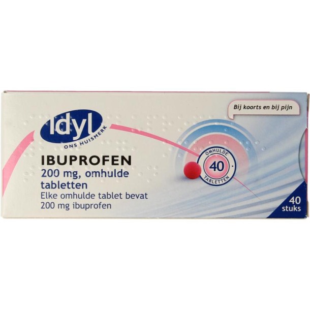 Idyl Ibuprofen 200mg suikervrij (40 Tabletten)