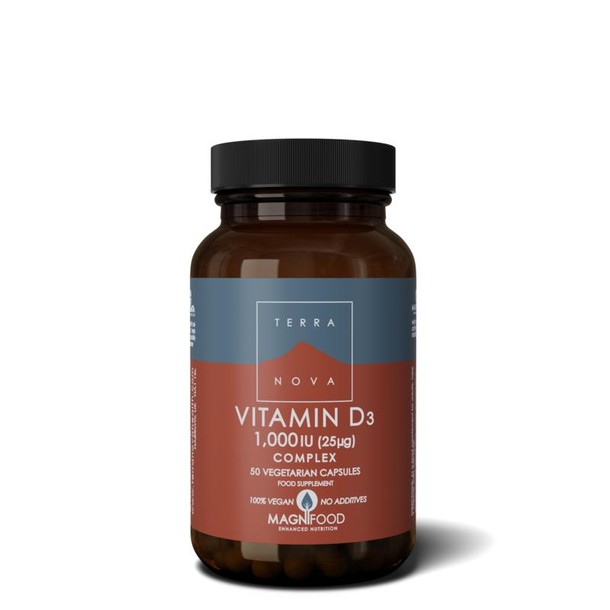 Terranova Vitamine D3 1000IU complex (50 Vegetarische capsules)