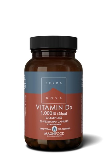 Terranova Vitamine D3 1000IU complex (50 Vegetarische capsules)