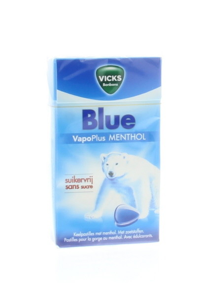 Vicks Blue menthol suikervrij box (40 Gram)