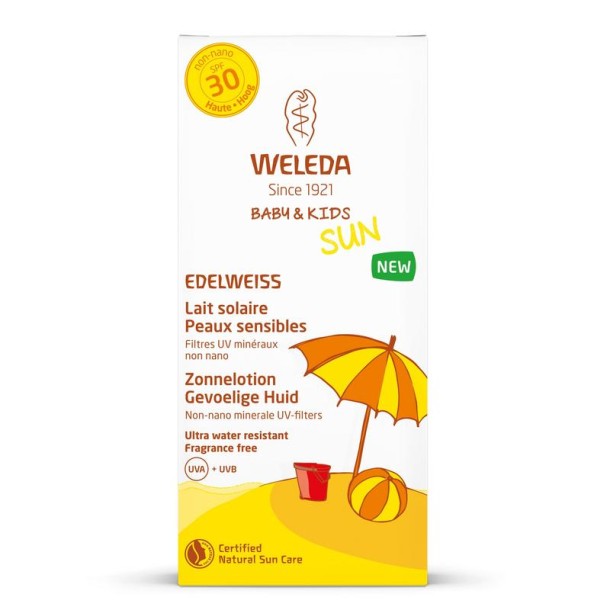 Weleda Edelweiss zonnelotion gevoelige huid SPF30 (150 Milliliter)