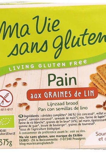 Ma Vie Sans Brood lijnzaad - glutenvrij - bio (375 Gram)
