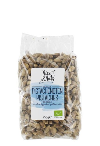 Nice & Nuts Pistache geroosterd en gezouten bio (750 Gram)