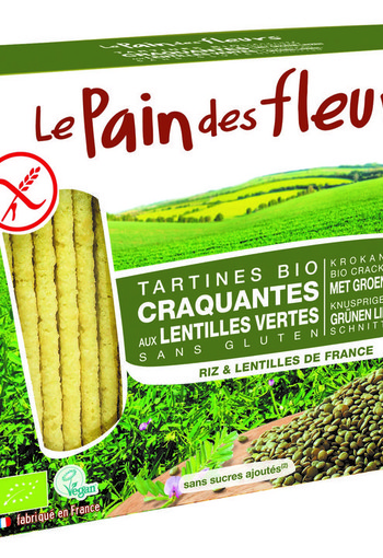 Pain Des Fleurs Crackers groene linzen bio (150 Gram)