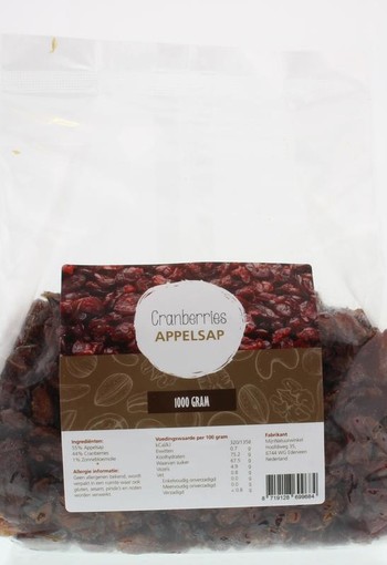 Mijnnatuurwinkel Cranberries gezoet met appeldiksap (1 Kilogram)