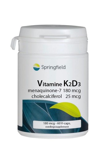Springfield Vit K2D3 180 & 25 mcg (60 Vegetarische capsules)