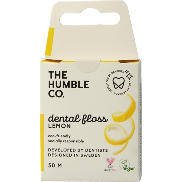 The Humble Co Dental floss lemon 50 meter (1 Stuks)