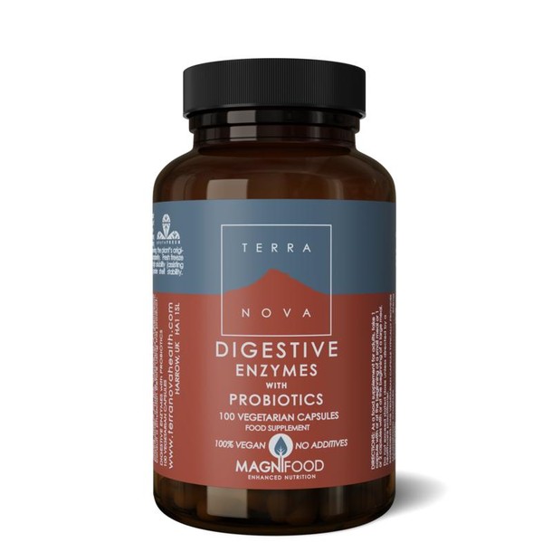 Terranova Digestive enzymes with probiotics (100 Vegetarische capsules)