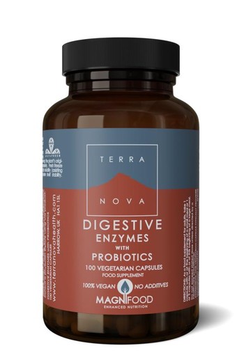 Terranova Digestive enzymes with probiotics (100 Vegetarische capsules)