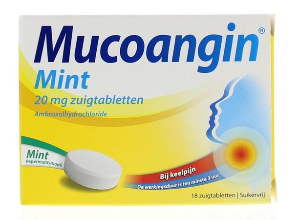 Mucoangin Mint suikervrij 20mg (18 Zuigtabletten)
