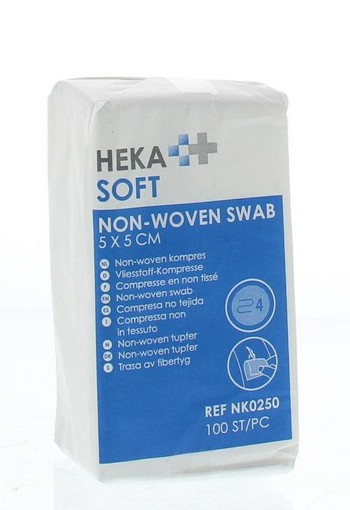 Heka Soft Non woven kompres 5 x 5 4-laags (100 Stuks)