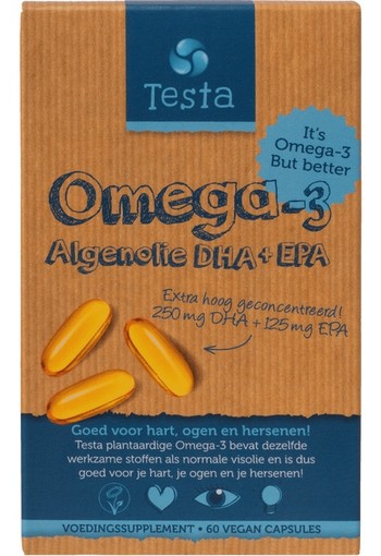 Testa Omega 3 vegan DHA + EPA Capsules - De plantaardige keuze! 86 gr.