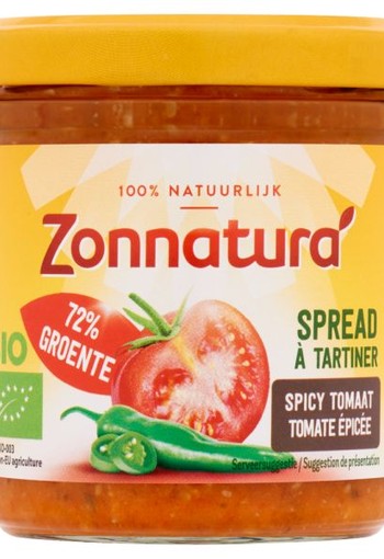 Zonnatura Groentespread spicy tomato bio (135 Gram)