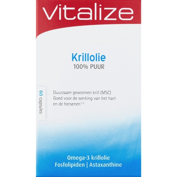 Vitalize Krillolie 100% Puur Capsules 60 stuks capsule