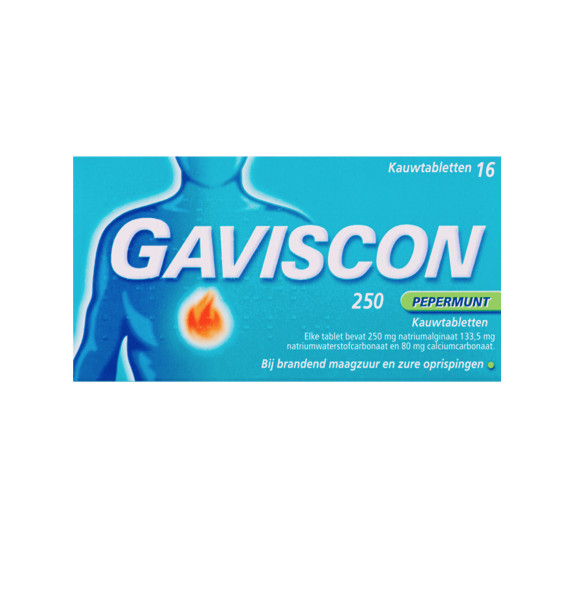 Gaviscon 250 Pepermunt - Maagzuurremmer - 16 stuks