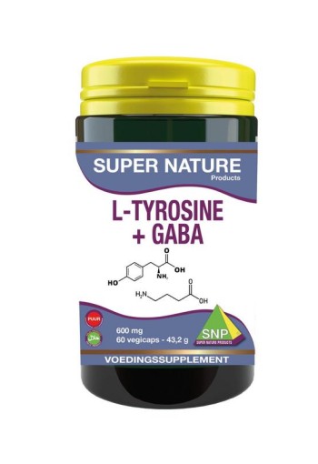 SNP L-Tyrosine + GABA 600mg puur (60 Vegetarische capsules)