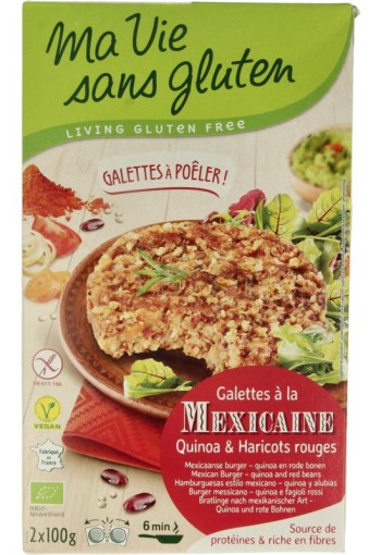 Ma Vie Sans Mexicaanse quinoaburgers 2 x 100g glutenvrij bio (2 Stuks)